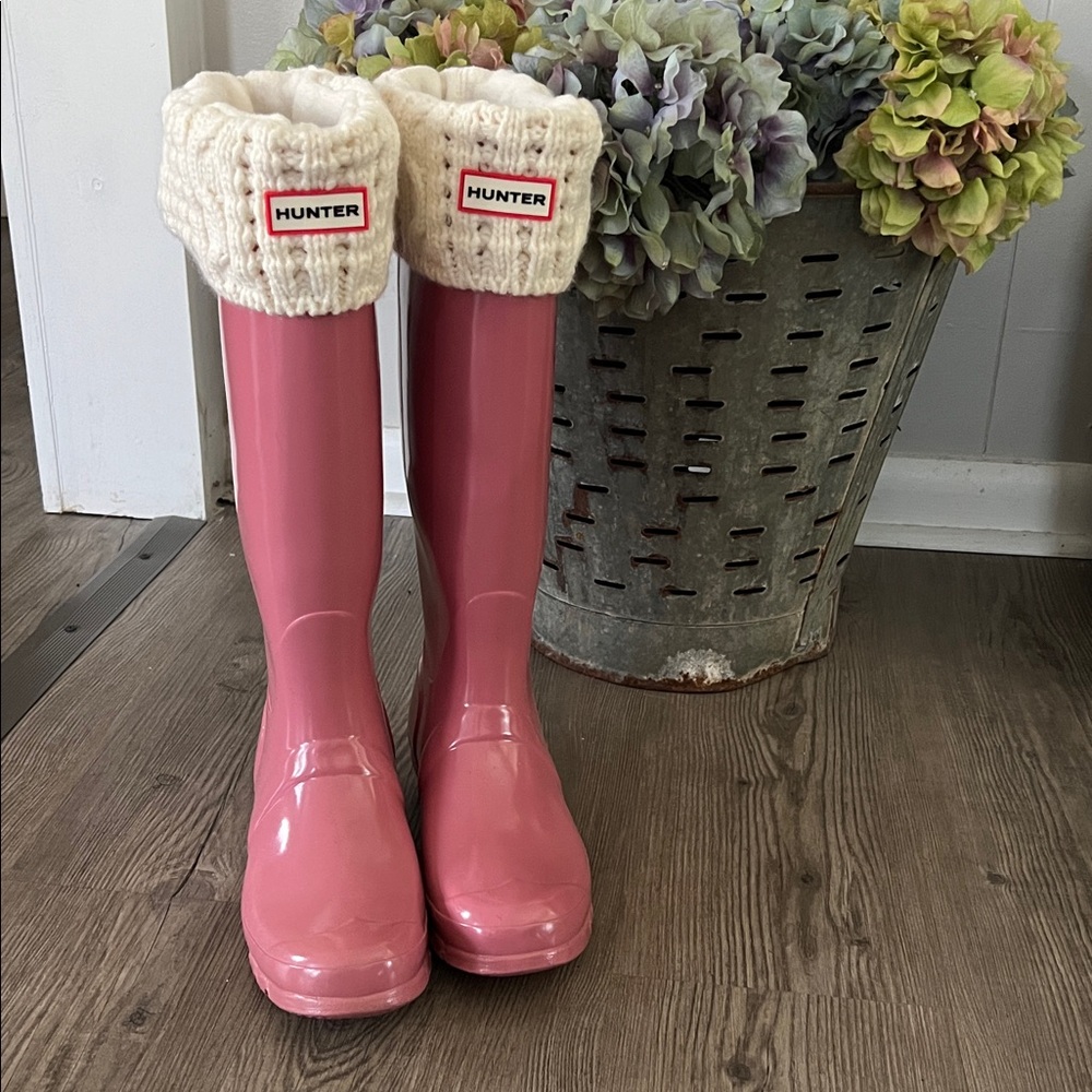 Hunter Cream Fleece Boot Socks (LARGE 8 - 10)